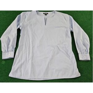Lands End Womens Light Blue Long Sleeve Tunic Top Size 10